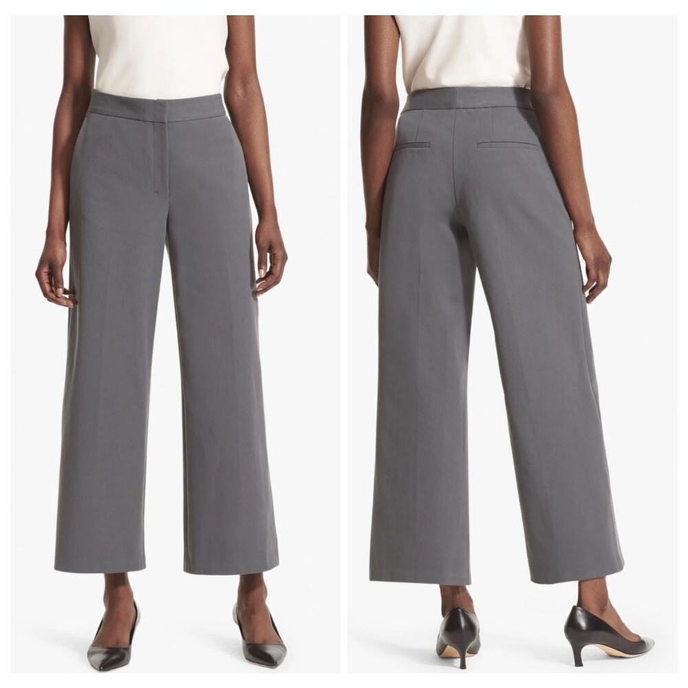 MM LaFleur Anderson Wide Leg Crop Pant Stone Grey Size 6 Career Office